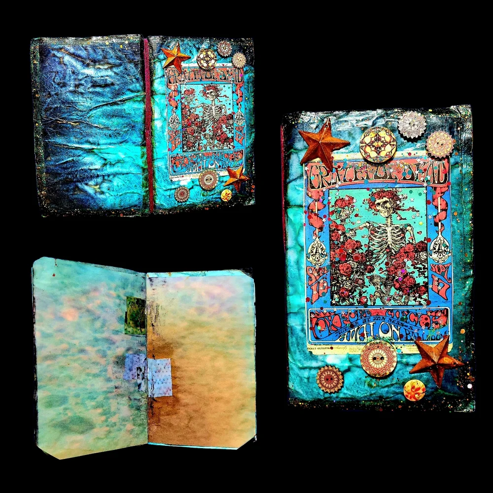 Grateful Dead Music Inspired Junk Journal Handmade Vintage Creative Notebook
